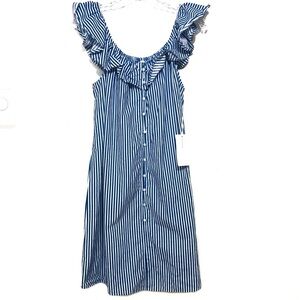 Live 4 Truth blue white off shoulder boho‎ dress Medium